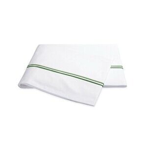 Matouk Essex KING 100% Long Staple Cotton Green/White Flat Sheet